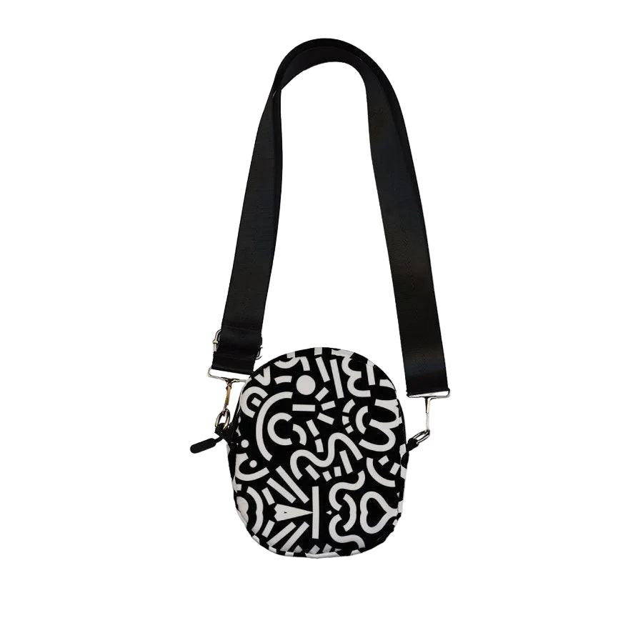 Black&White Doodles Mini Cross Bag