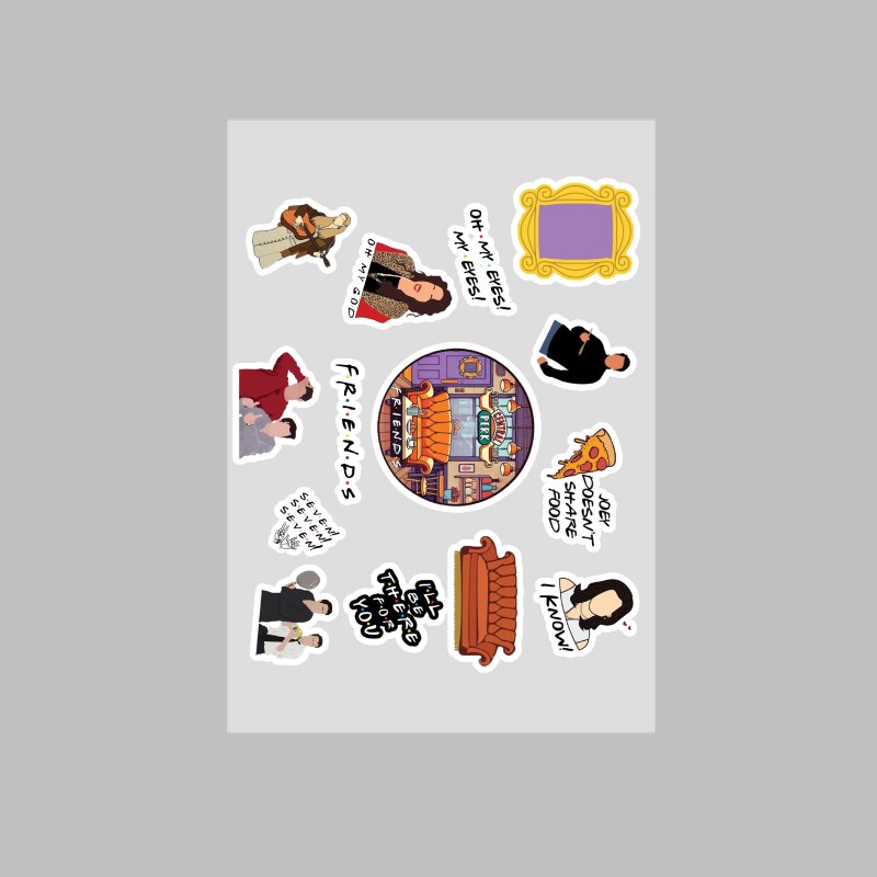 Friends Series Stickers A4 Paper Bundle
