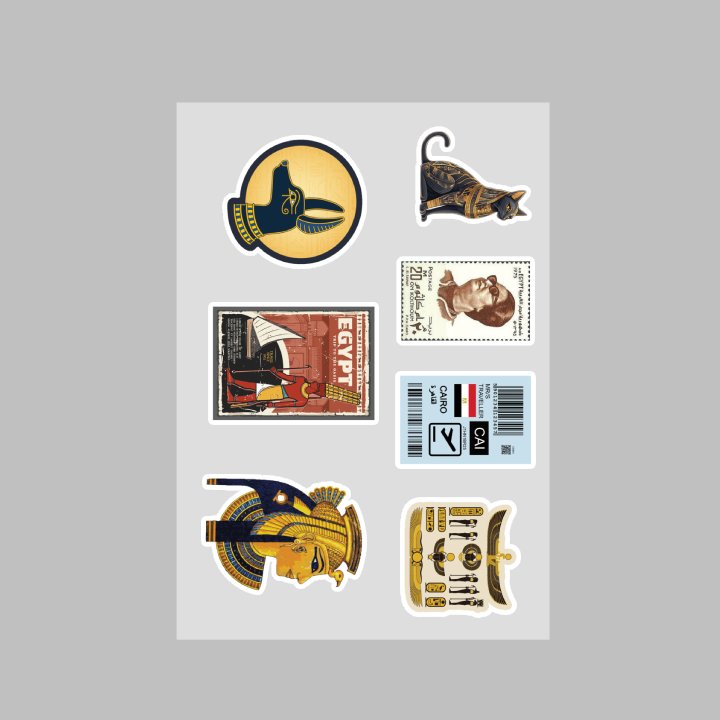 Iconic Egyptian Stickers A5 Paper Bundle