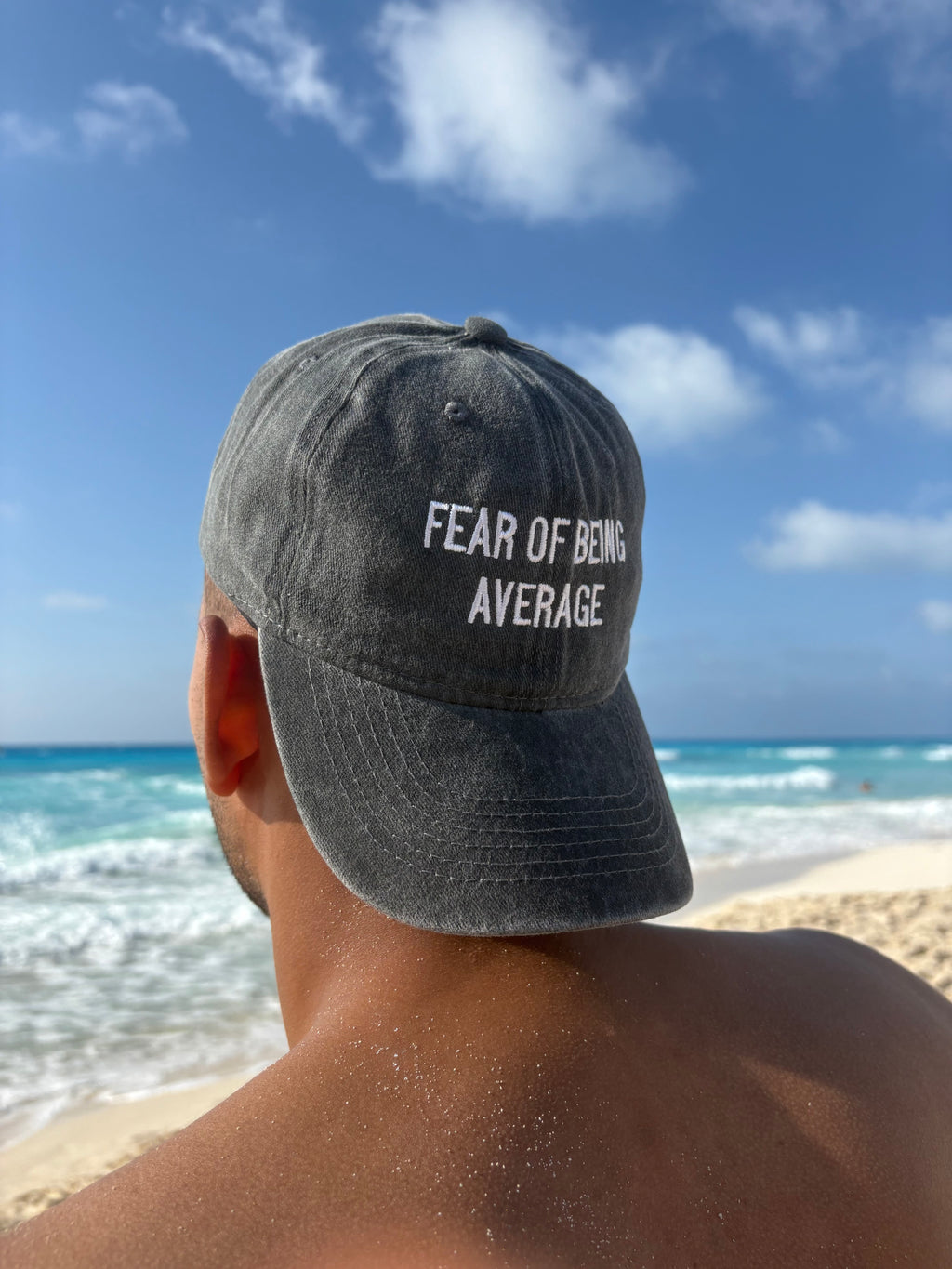 Fear Of Being Average Black Washed Cap