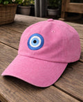 Evil Eye Pink Washed Cap