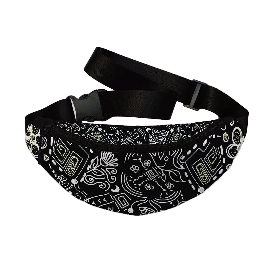 Black Doodle Pop Fanny Pack