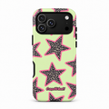 Yellow & Pink Leopard Star Premium Phone Case