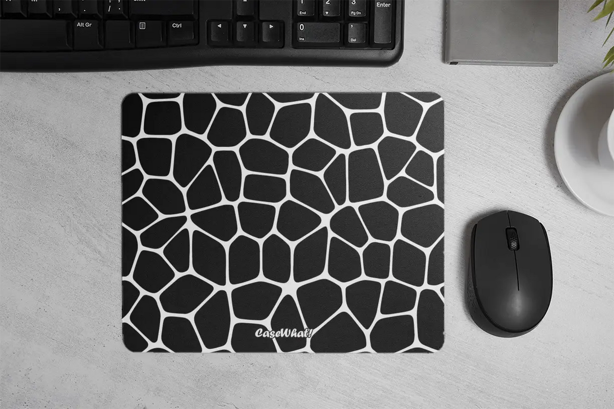 Black Mosaic Mouse Pad
