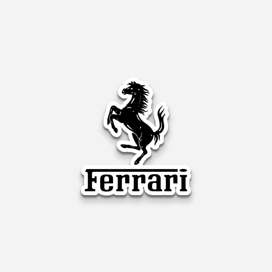 Ferrari Black Logo Sticker