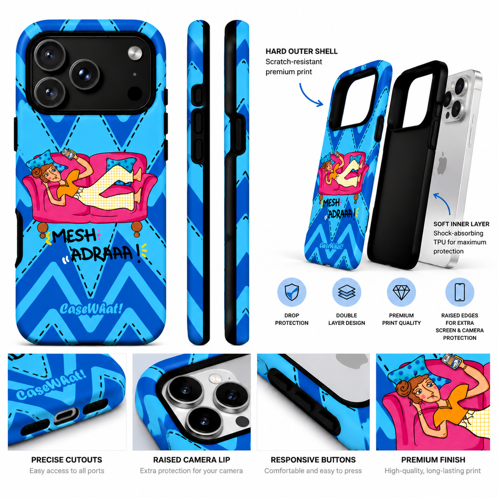 Lazy Girl “Mesh Adraa” Blue Premium Phone Case