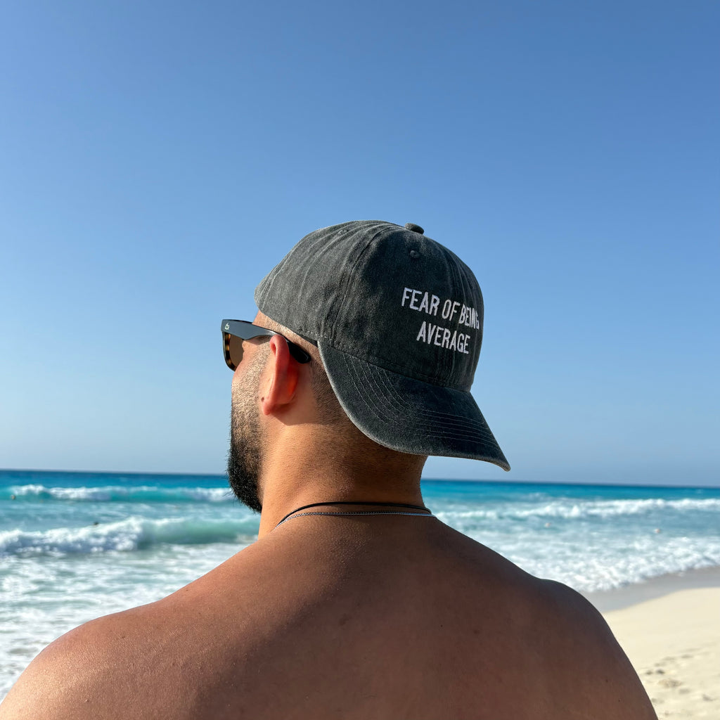 Fear Of Being Average Black Washed Cap