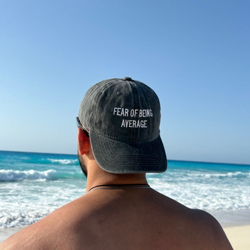 Fear Of Being Average Black Washed Cap