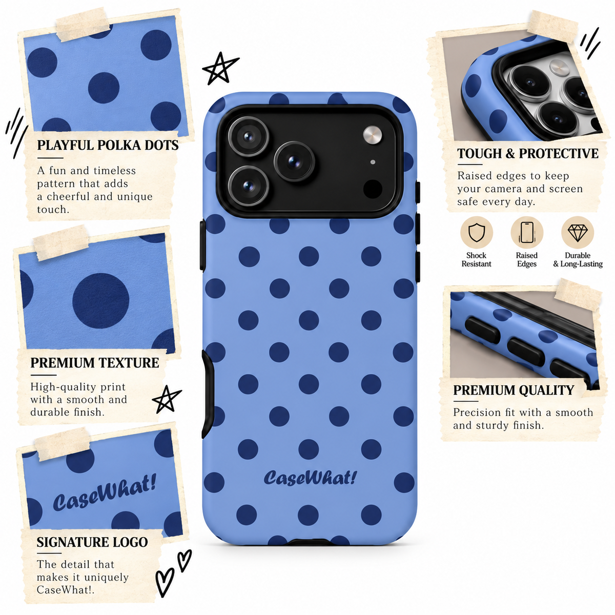 Bluberry Polka Dots Premium Phone Case
