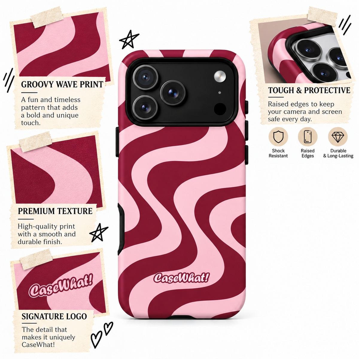 Burgundy Swirl Premium Phone Case