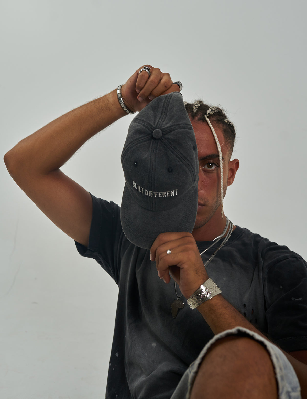 Built Different Dark Grey Washed Cap