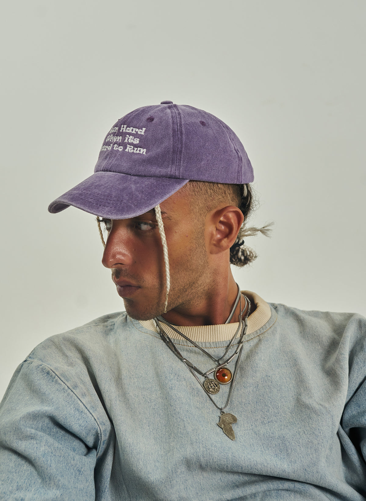 Run Hard Purple Washed Cap