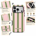 Strawberry Matcha Striped Premium Phone Case