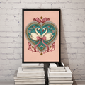 Blush Swan Heart Frame