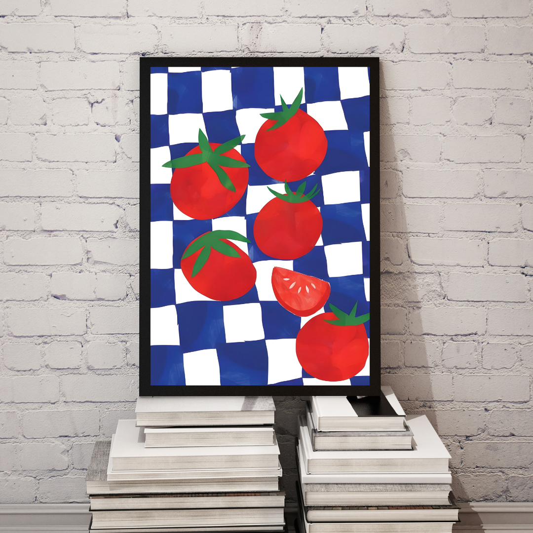 Blue Picnic Tomatoes Frame