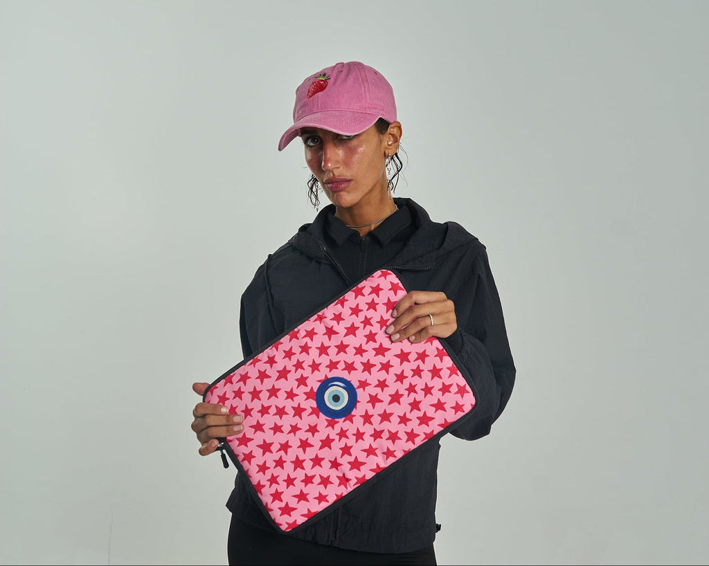 Pink Starry Evil Eye Laptop Sleeve