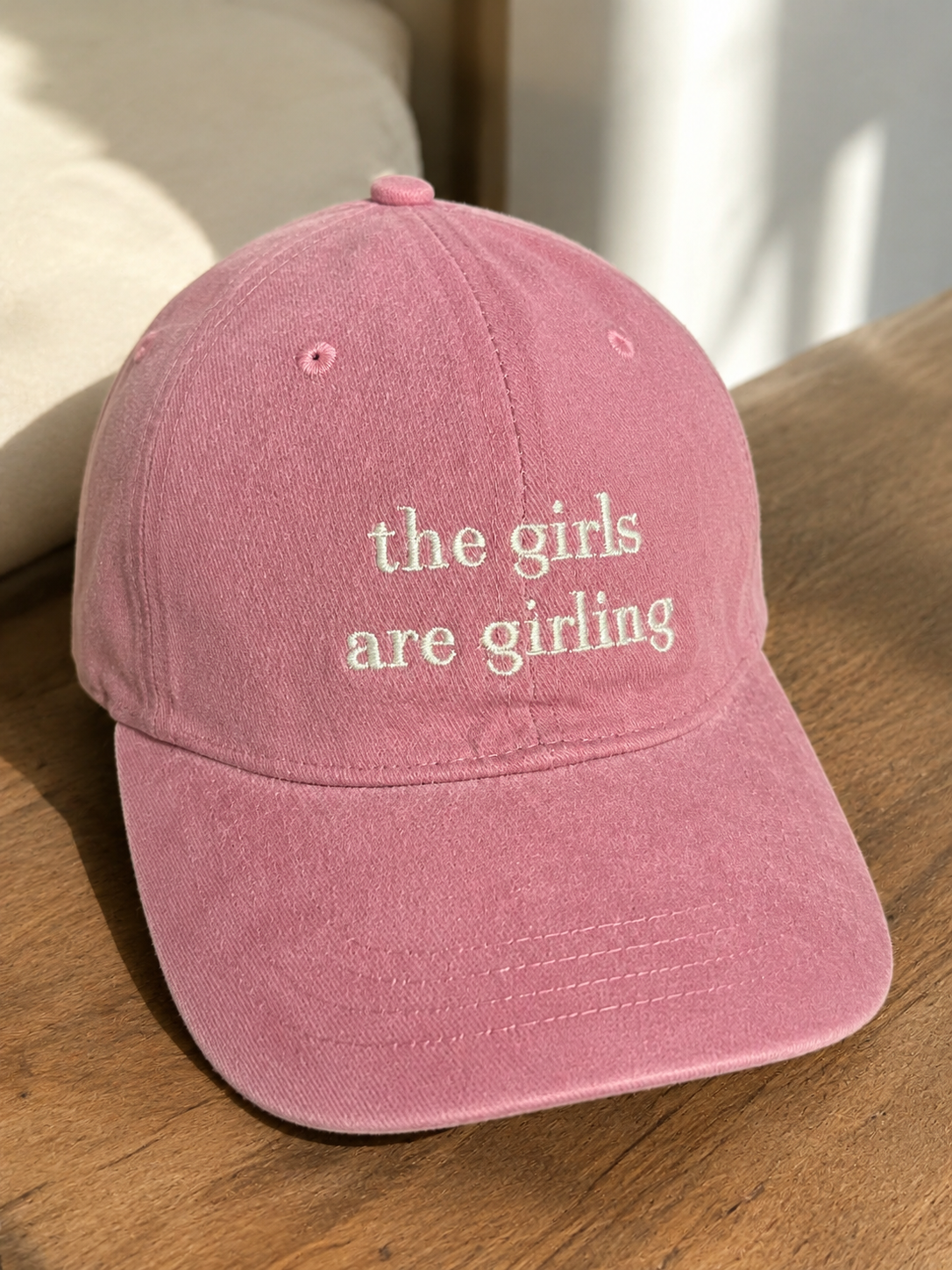 The Girls Are Girling Pink Washed Cap