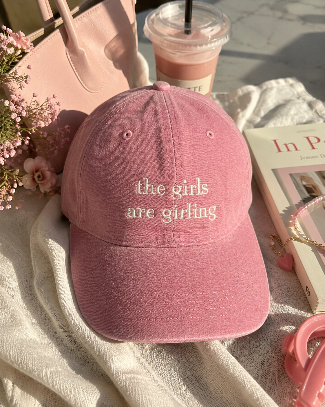 The Girls Are Girling Pink Washed Cap