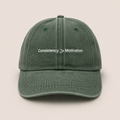 Consistency > Motivation Hunter Green Washed Cap