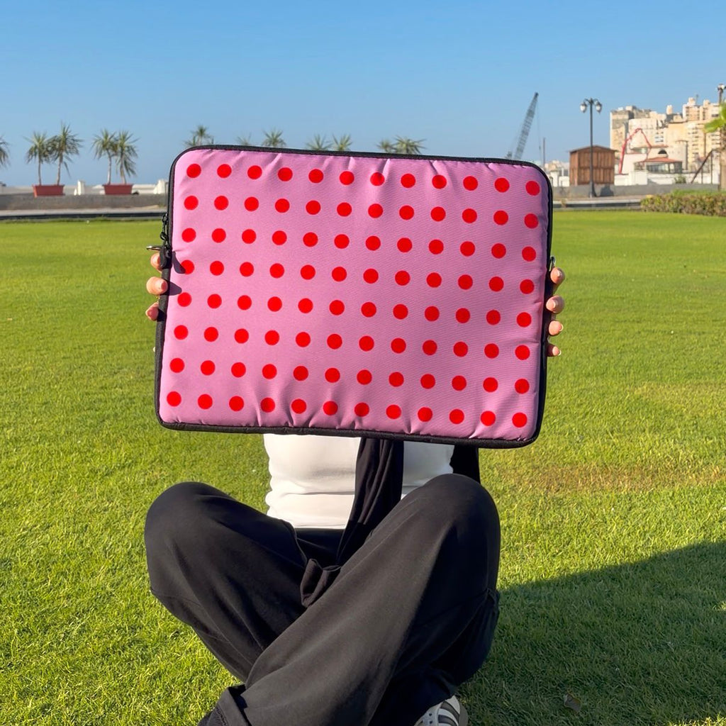 Rosy Polka Dots Laptop Sleeve