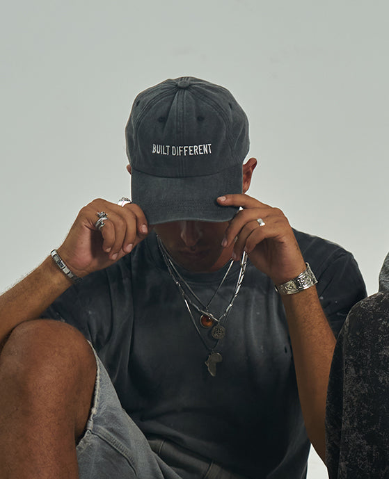 Built Different Dark Grey Washed Cap