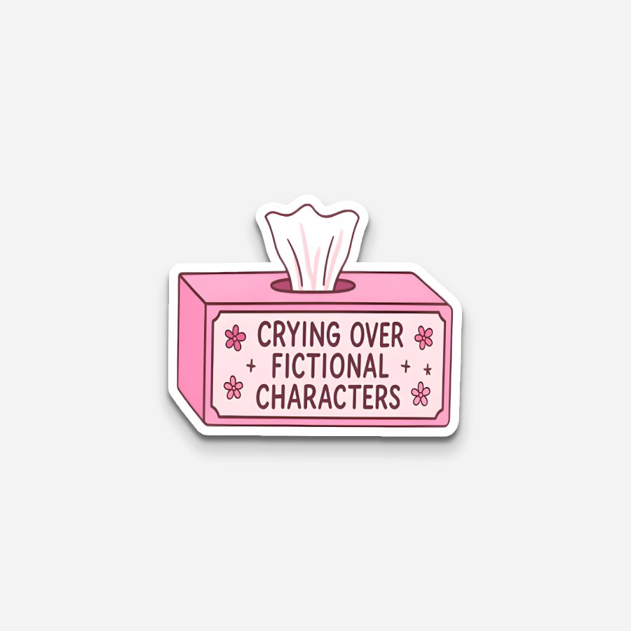 Crying Over Fictional Characters Sticker