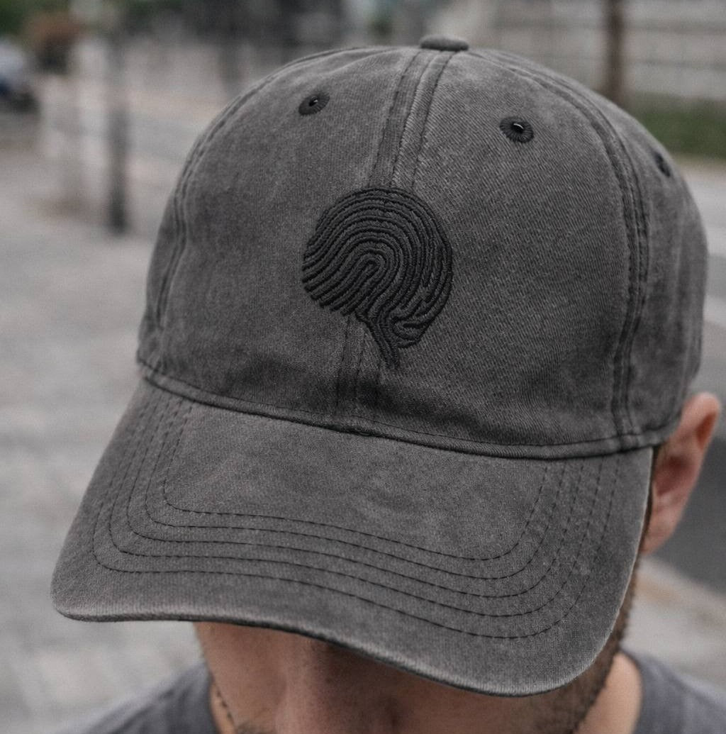 Mindprint Dark Grey Washed Cap