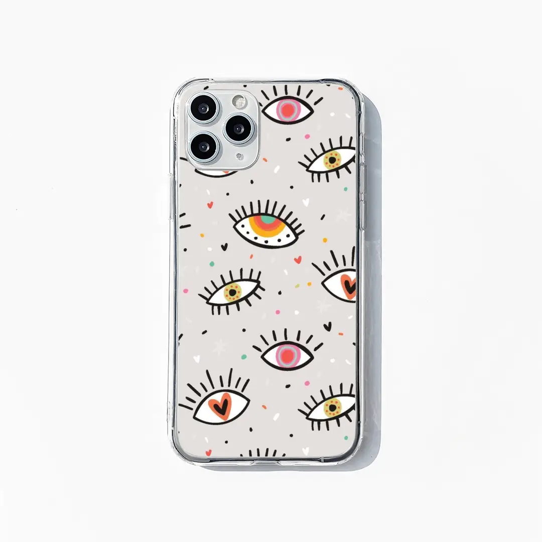 Off White Background Evil Eye Mobile Case