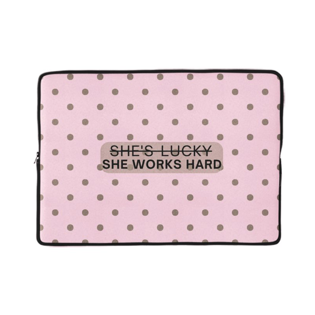 She Works Hard Laptop Sleeve