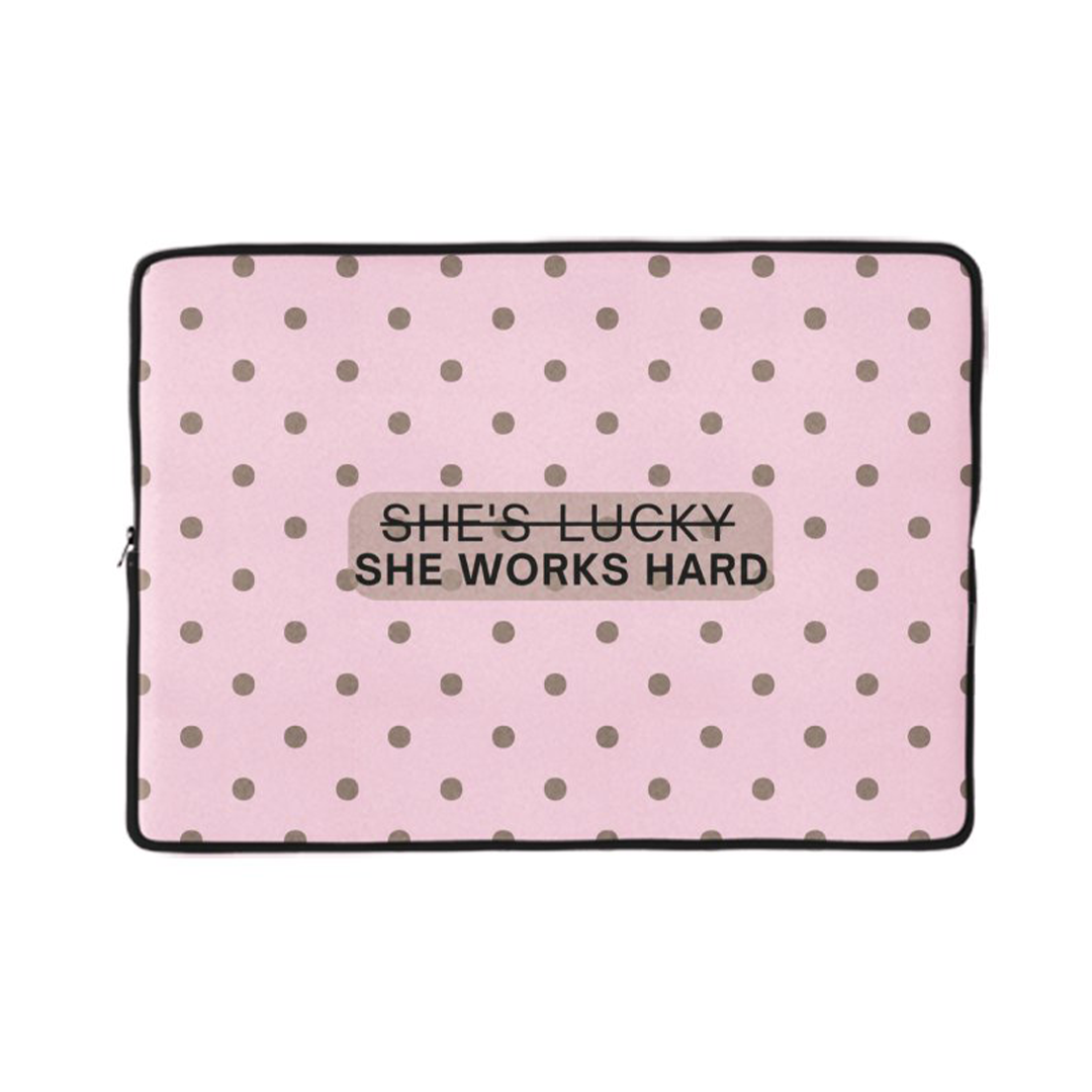 She Works Hard Laptop Sleeve