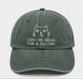 Mean Cat Hunter Green Washed Cap