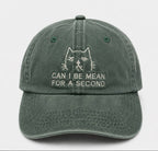 Mean Cat Hunter Green Washed Cap