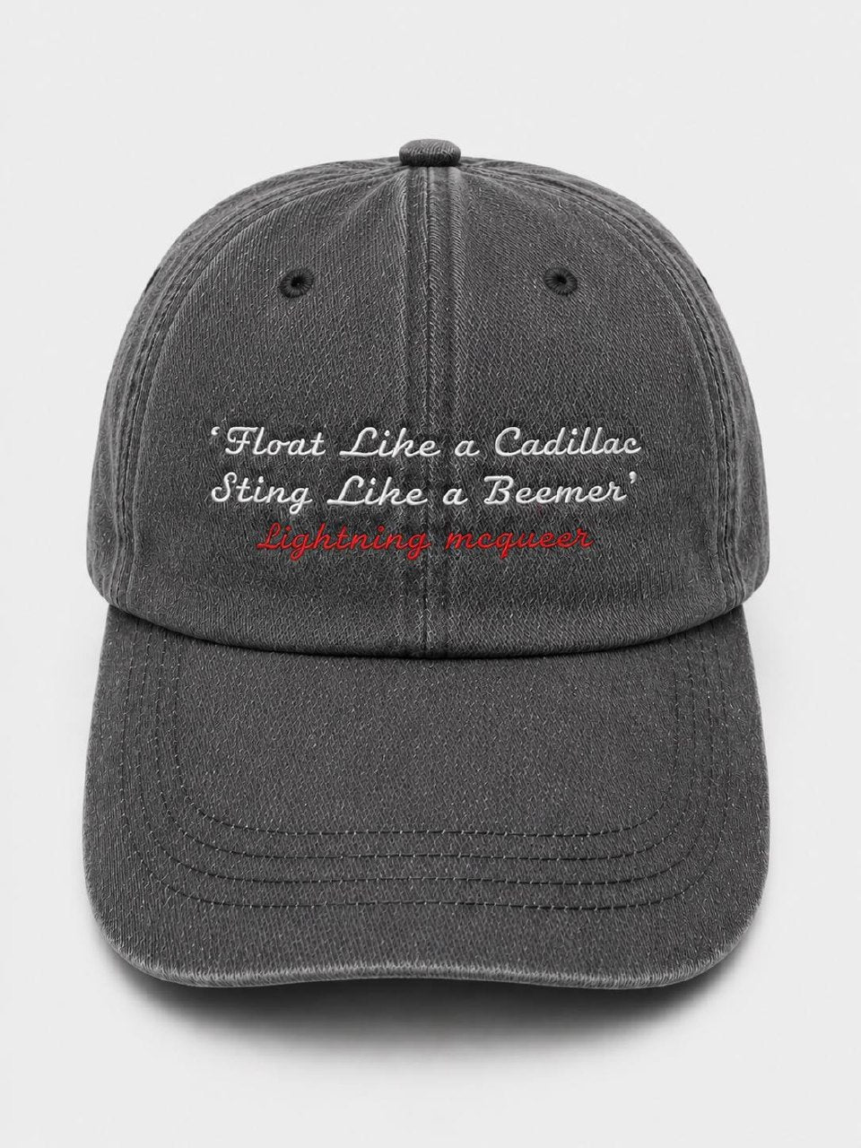 Lightning McQueen Iconic Quote Dark Grey Washed Cap