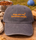 Dogs Are My Favorite People Brown Washed Cap