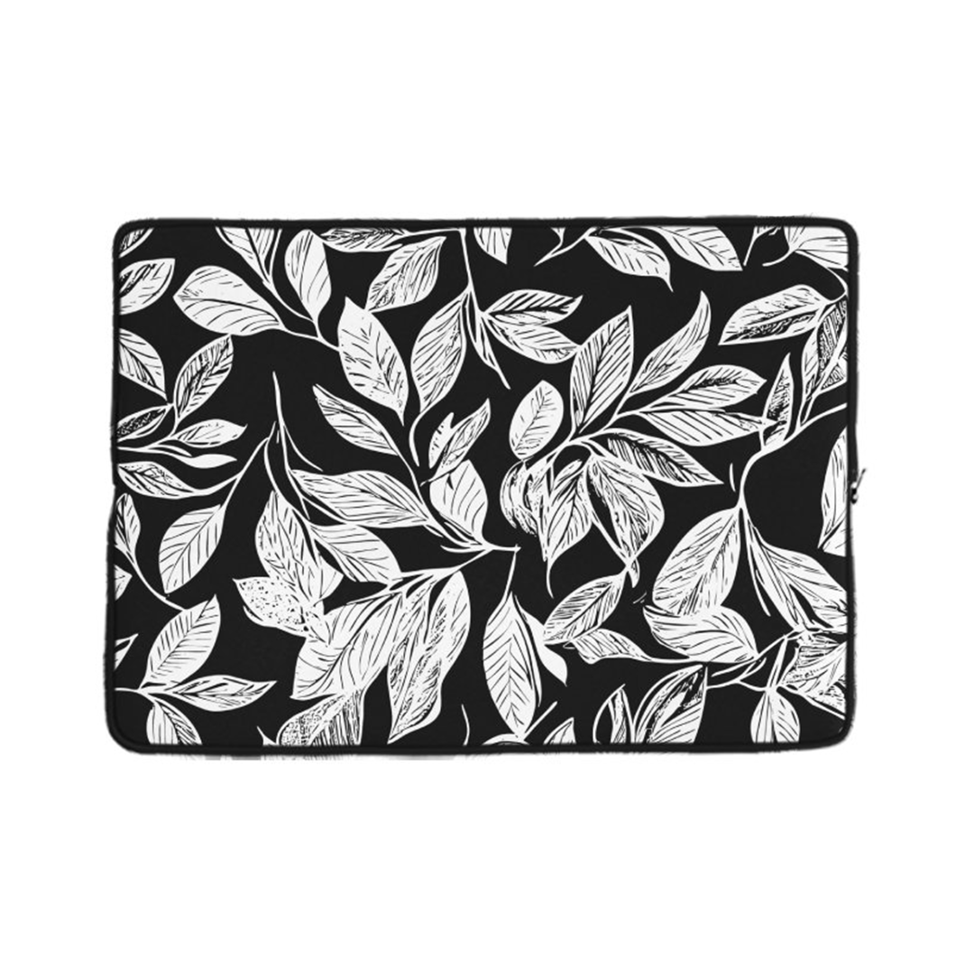 Black & White Leaves Laptop Sleeve