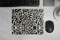 Black & White Doodles Mouse Pad