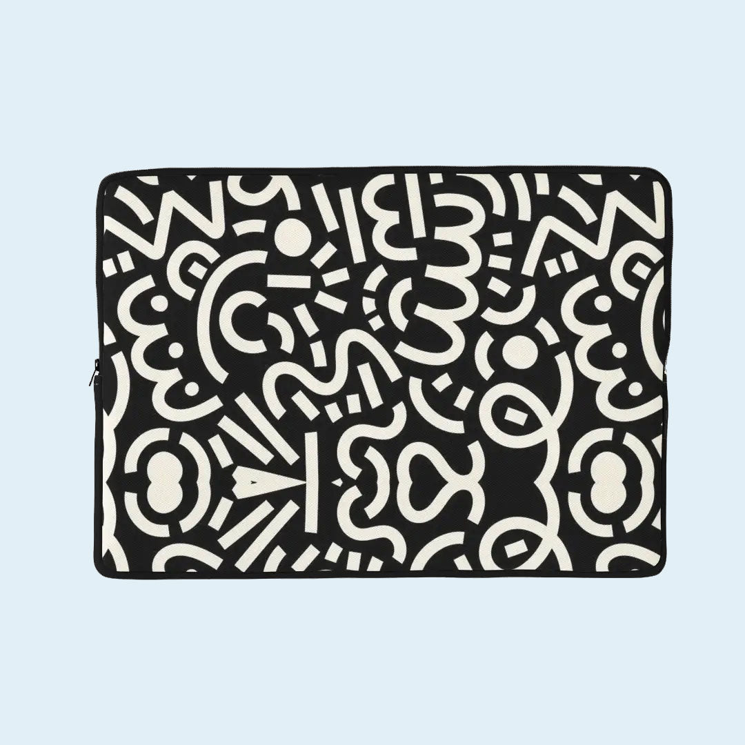 Black & White Doodles Laptop Sleeve