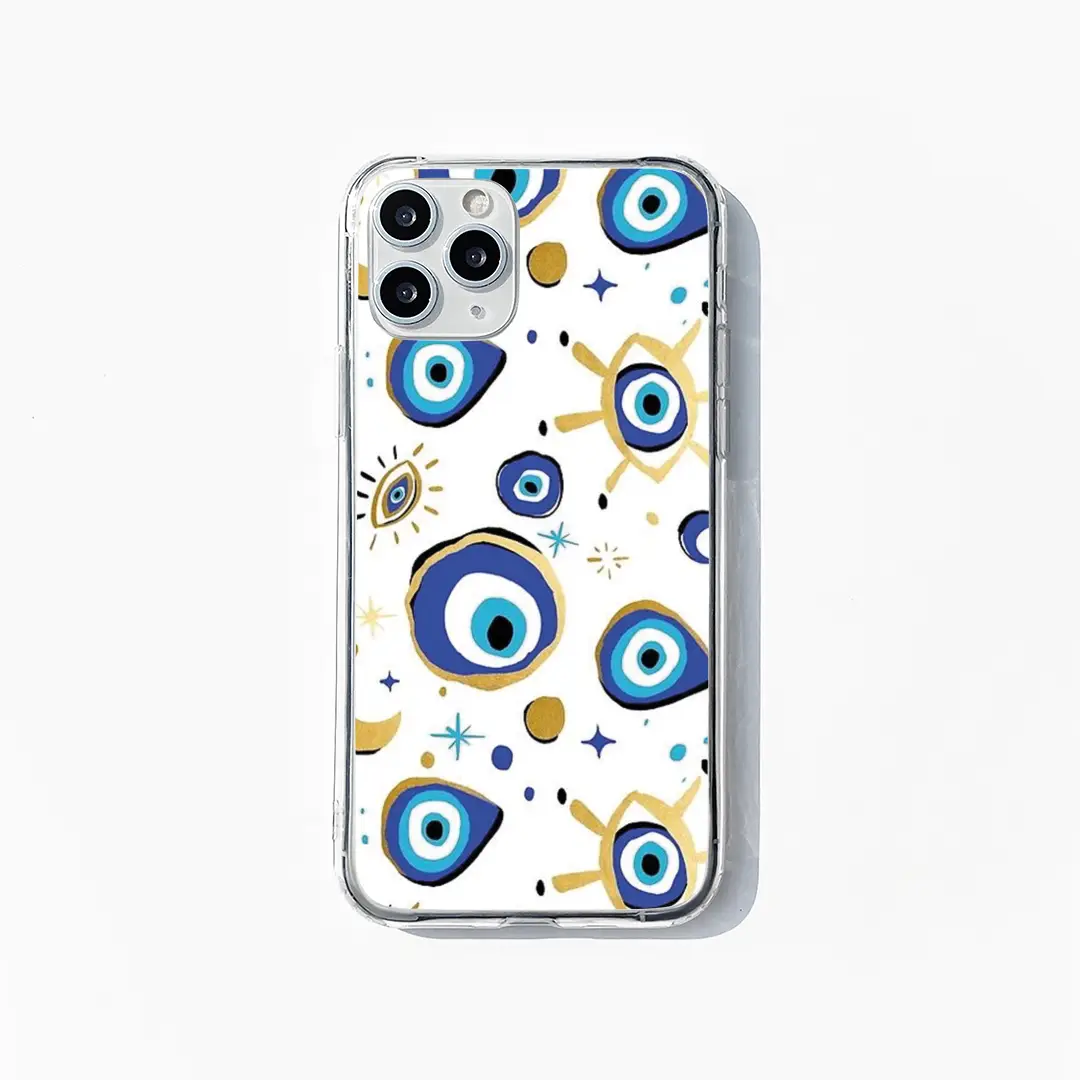 White Background Evil Eye Mobile Case