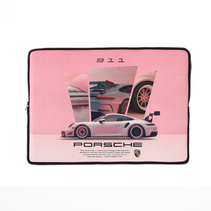 Pink Porsche 911 Laptop Sleeve